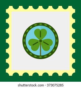Green shamrock leaf  icon