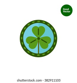 Green shamrock leaf icon