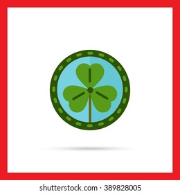 Green shamrock leaf  icon