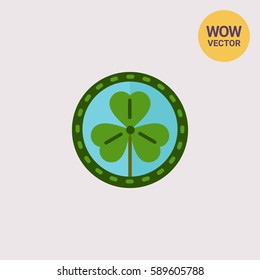 Green shamrock leaf  icon