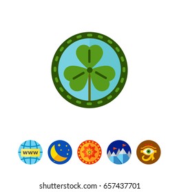 Green shamrock leaf  icon