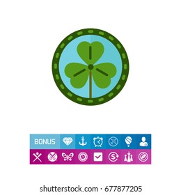 Green shamrock leaf  icon