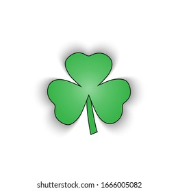 Green Shamrock leaf icon in design flat style isolated on white background. You can Shamrock leave use design your website, banner or mobile.