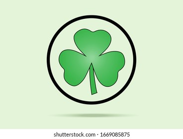 Green Shamrock leaf icon in design flat style isolated on white background. You can Shamrock leave use design your website, banner or mobile.
