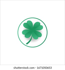 Green Shamrock leaf isolated on white background. You can shamrock leave use design your website, banner or mobile and Celebration Irish Holiday.