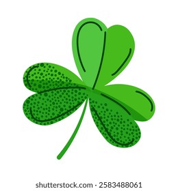 Green shamrock leaf. Luck and Irish heritage. Perfect for St. Patrick Day designs, greeting cards, invitations, posters, decorations, and festive digital projects