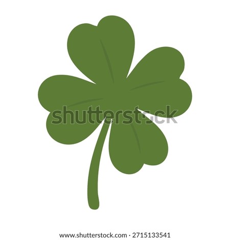 Green shamrock leaf symbol of luck for Saint Patrick Irish vector clipart illustration.