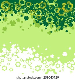 Green Shamrock leaf vector background