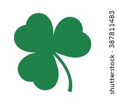 Green Shamrock leave icon in trendy flat style isolated on white background. Happy patricks symbol for your web design, logo, app, UI. Vector illustration, EPS10.