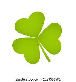 Green shamrock leave vector icon isolated on white background.