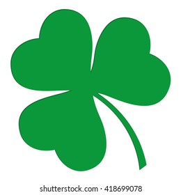 Green shamrock leaves icon isolated on a white background