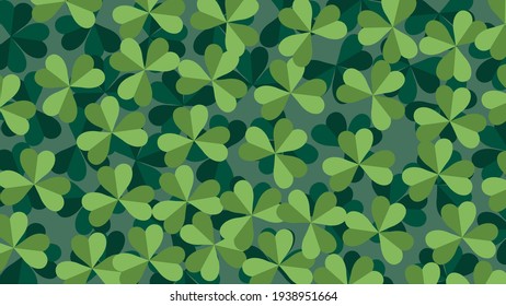 Green shamrock pattern horizontal banner for St. Patrick's Day