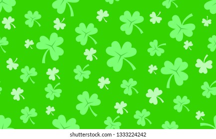 green shamrock seamless pattern background 