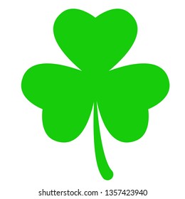 Green Shamrock Silhouette Vector Icon Stock Vector (Royalty Free ...