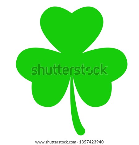 Green Shamrock silhouette vector icon 