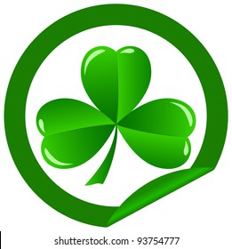 green shamrock as a symbol of St. Patrick's Day Isolated on white background