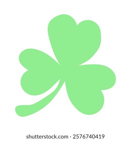 A green shamrock with three hearts. It is a symbol of luck and good fortune