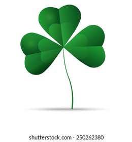 Green shamrock, three leaf clover, well layered vector illustration