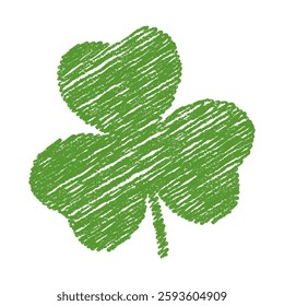 Green shamrock. Vector hand drawn clover
