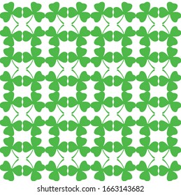 Green shamrock vector seamless pattern