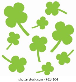 Green Shamrocks White Background Stock Vector (Royalty Free) 9614104 ...