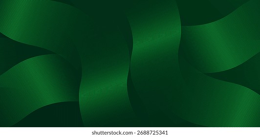 Green shape background with 3D modern wave curve abstract presentation background. Luxury paper cut background. 3D vector illustration for decoration, banners, flyers, and business cards.