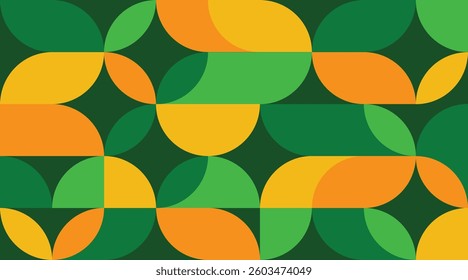 green shape bauhaus seamless pattern background