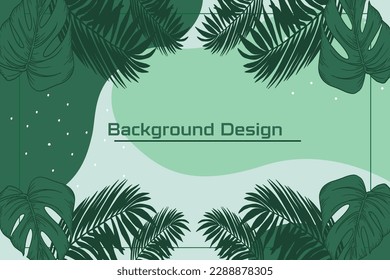 Green Shape With Botanical Leaft Ilustration Vector Design
