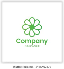 green the shape of a fan logo design template