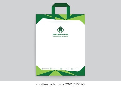 Green shape shopping bag design