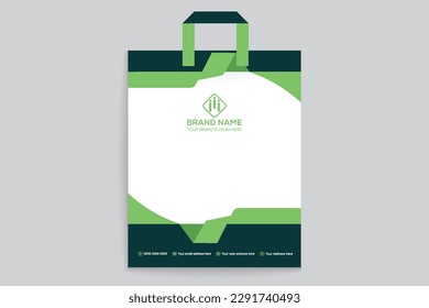 Diseño de bolsos de compras en forma de verde