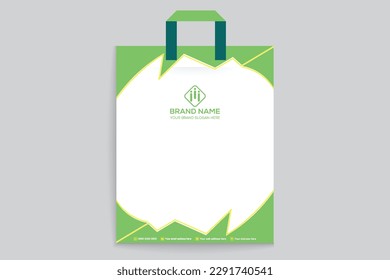 Green shape shopping bag design