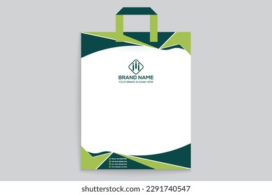 Green shape shopping bag design