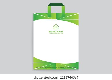 Diseño de bolsos de compras en forma de verde