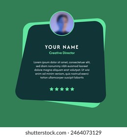 Green Shape Testimonial With Image Template