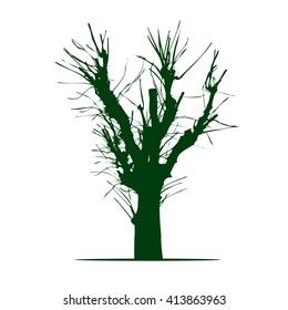 Green Shape of Tree. Vector Illustration.
