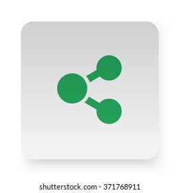 Green Share icon on white app button