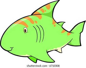 Green Shark Vector Illustration