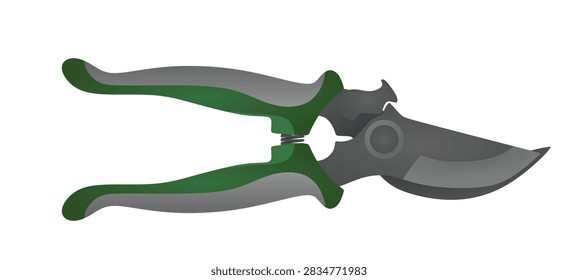 Green shears scissors. vector illustration