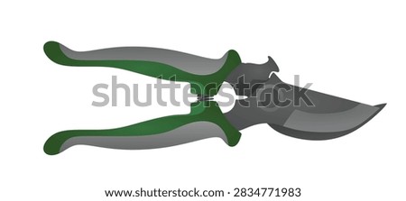 Green shears scissors. vector illustration