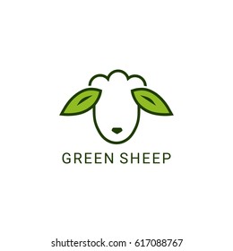 Green sheep vector illustration