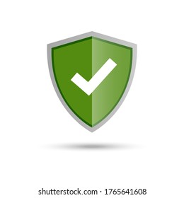 Protector verde con un icono de marca de verificación