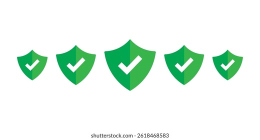 Green Shield with Check Mark Icon – Secure Verified Protection Symbol Design