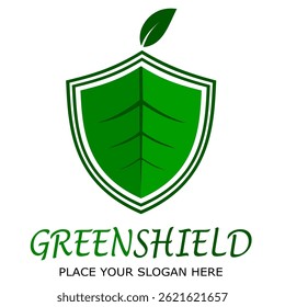 Green shield eco friendly green leaf