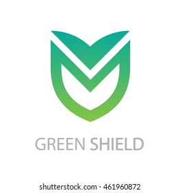 Green shield ECO logo concept