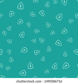 Green Shield Ethereum ETH icon isolated seamless pattern on green background background. Cryptocurrency mining, blockchain technology, security, protect, digital money. Vector Illustration