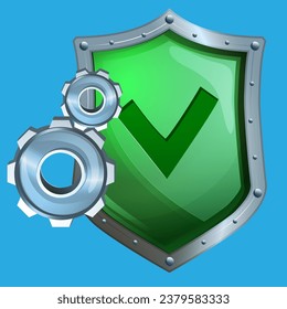 icono del protector verde con los engranajes