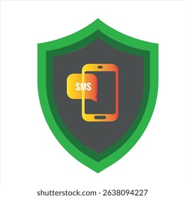 Green shield icon office vector illustration