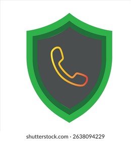 Green shield icon office vector illustration