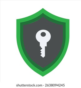 Green shield icon office vector illustration